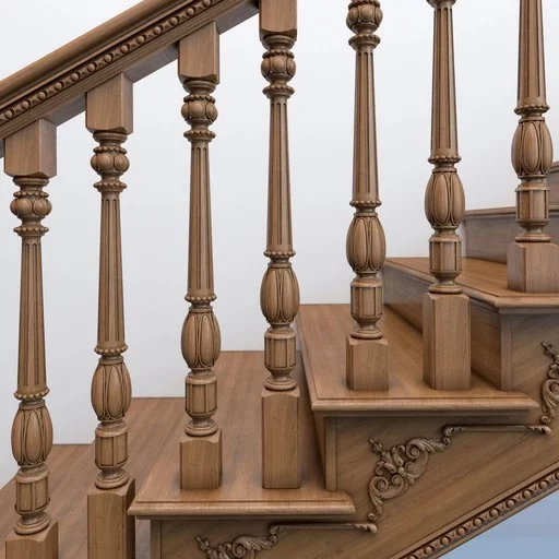 SQUARE TOP WOODEN BALUSTERS ARCHITECTURAL RENAISSANCE STYLE