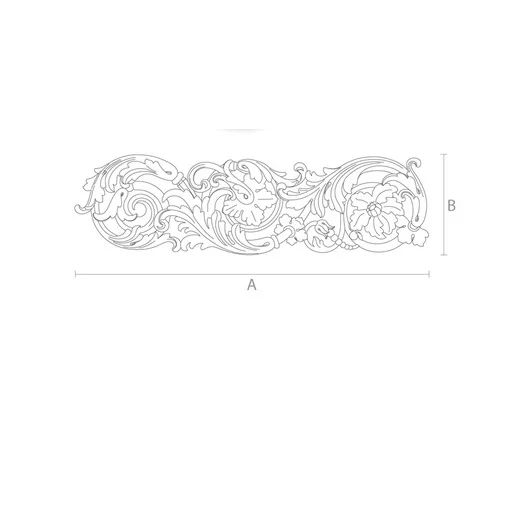 Carved wood openwork floral center onlay, Left