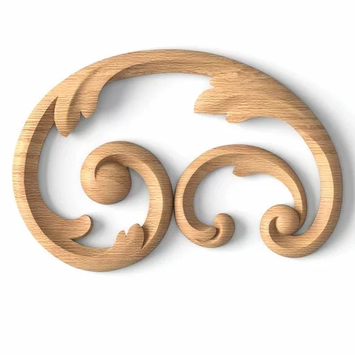 Hardwood ornamental onlays for furniture, Left