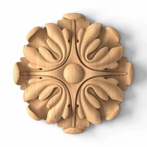 WOOD MEDALLIONS FLORAL FOR FURNITURE