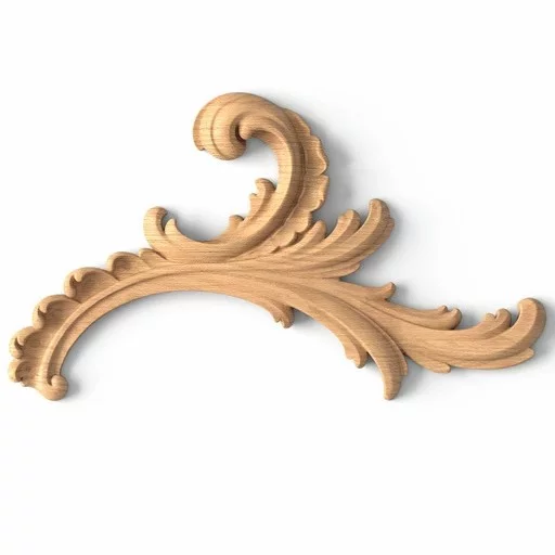 Baroque style solid wood carved interior onlay, Right