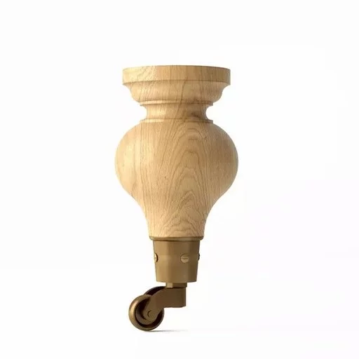 Vintage furniture feet turnip with wheels