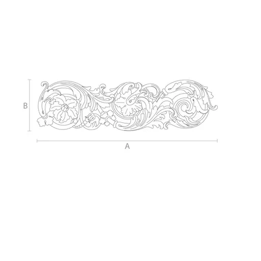 Carved wood openwork floral center onlay, Right