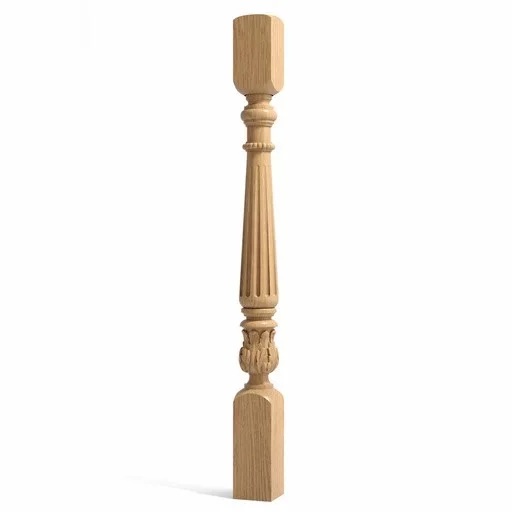 NEOCLASSICAL WOODEN RECTANGULAR BALUSTER WITH FLOWERS