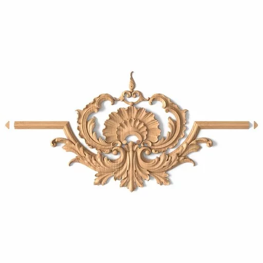 BAROQUE-STYLE SOLID WOOD ACANTHUS ONLAY FOR MOULDING