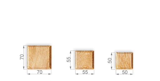 HANDCRAFTED SQUARE ROSETTE FROM SOLID WOOD