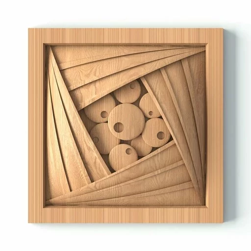 UNIQUE SQUARE WOODEN ROSETTE ART DECO