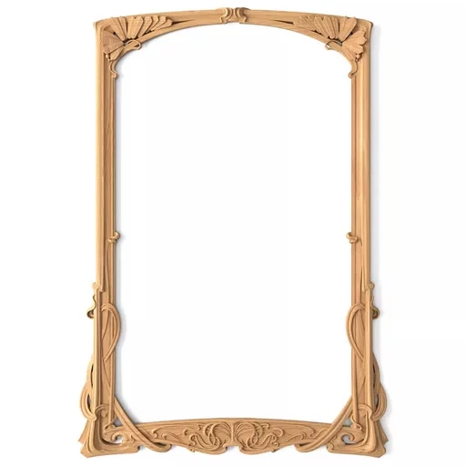 ARCHED ART NOUVEAU STYLE WOODEN RECTANGULAR FRAME