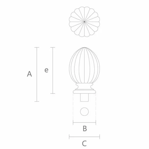 Architectural decorative oak acorn finial for staircase