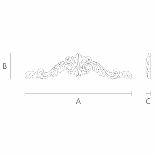 Unpainted Classic style acanthus center onlay from oak