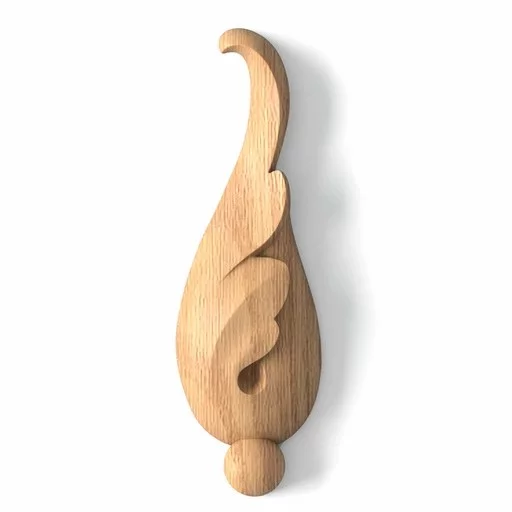 Asymmetric Classic style wood flower bud onlay