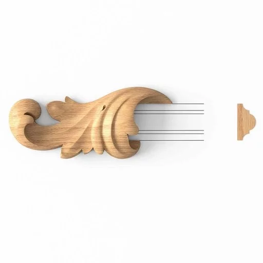 WOODEN SMALL DECORATIVE END CAP FOR MOLDING, LEFT