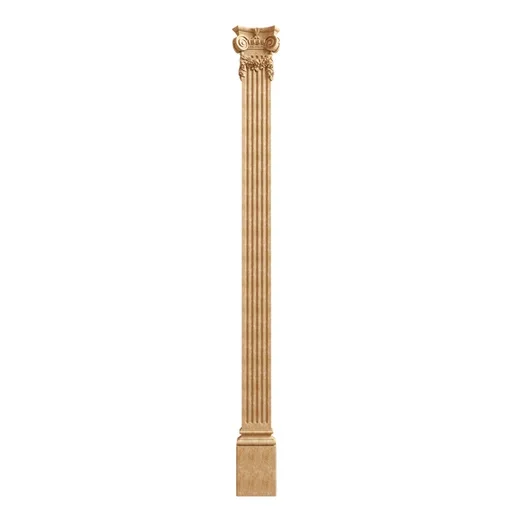 FLUTED PILASTER DECORATIVE SET FOR WALL WITH IONIC CAPITAL