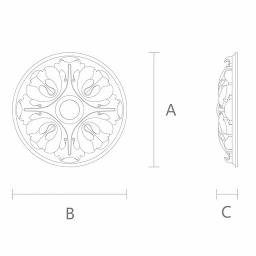 SMALL WOOD MEDALLIONS FLORAL FOR FIREPLACE