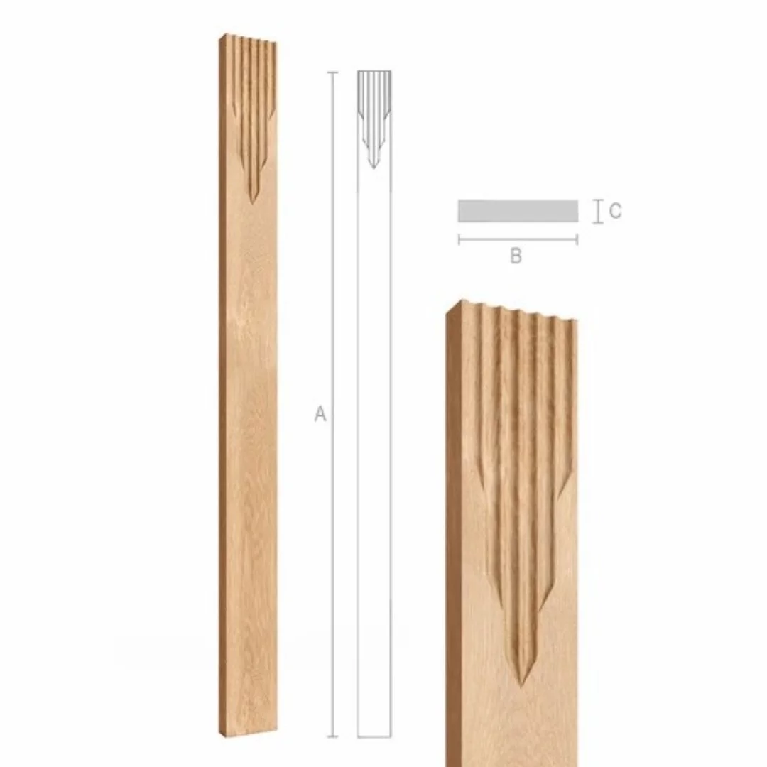 HANDCRAFTED HARDWOOD PILASTER WITH FLUTES