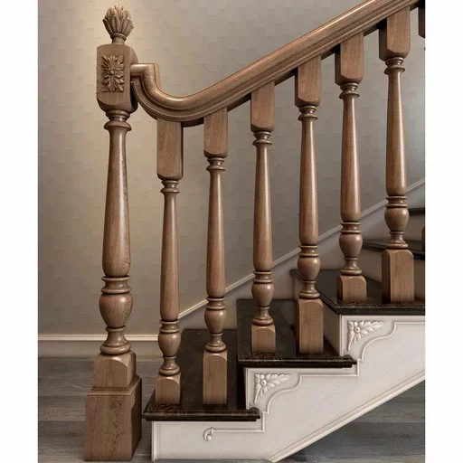 CLASSIC ROUNDED NEWEL POST FROM SOLID WOOD
