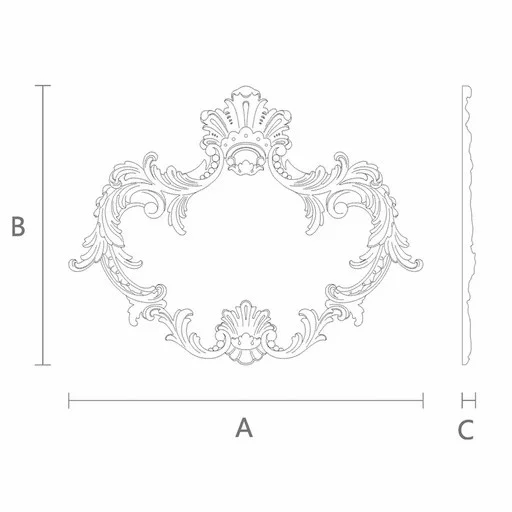 Antique style beaded onlay with acanthus leaves