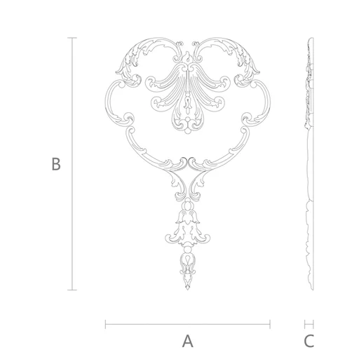 Interesting set with framed palmette in acanthus branches
