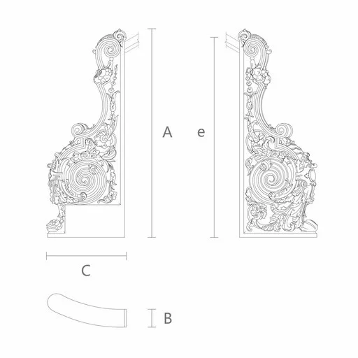 ORNATE ANTIQUE STYLE WOODEN STAIRCASE POST, LEFT