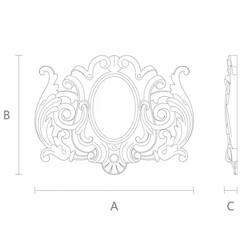Carved wood cartouche Baroque style