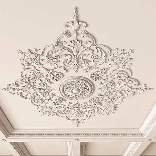 WOOD CEILING MEDALLIONS OPENWORK FLORAL ELEMENTS BAROQUE STYLE
