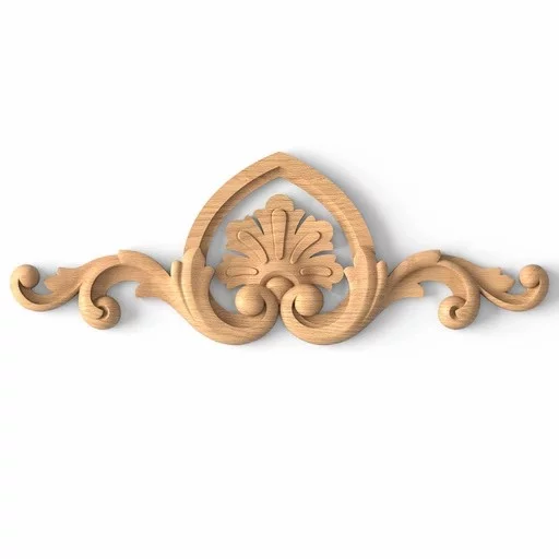 Ornamental center applique with a palmette from oak