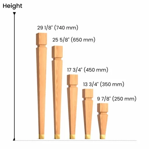 Custom table legs with gold tips Classic