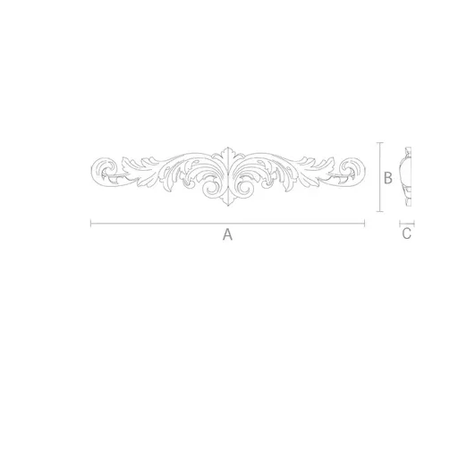 Ornate furniture appliques for mantel from solid wood