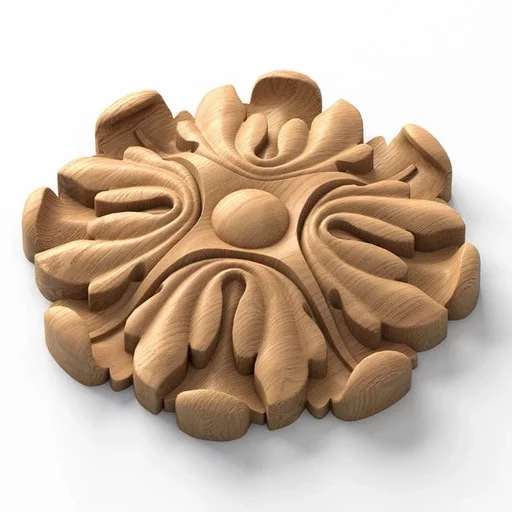 WOOD MEDALLIONS FLORAL FOR FURNITURE