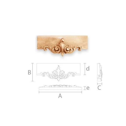 ANTIQUE STYLE BEECH ARCHITRAVE WITH ACANTHUS SCROLLS