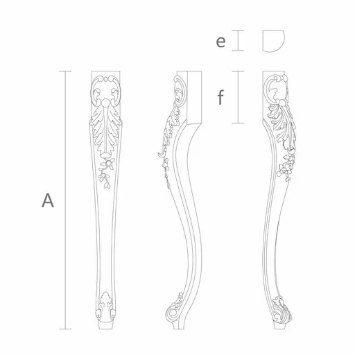 Queen Anne table legs with acanthus leaf (1 PC)