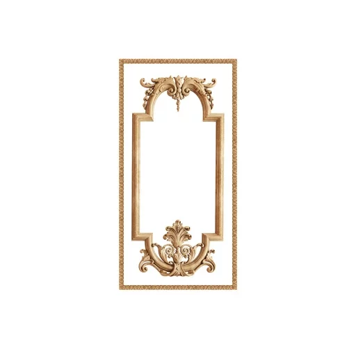 FRENCH WALL PANEL MOULDING DOUBLE WITH FLORAL APPLIQUE