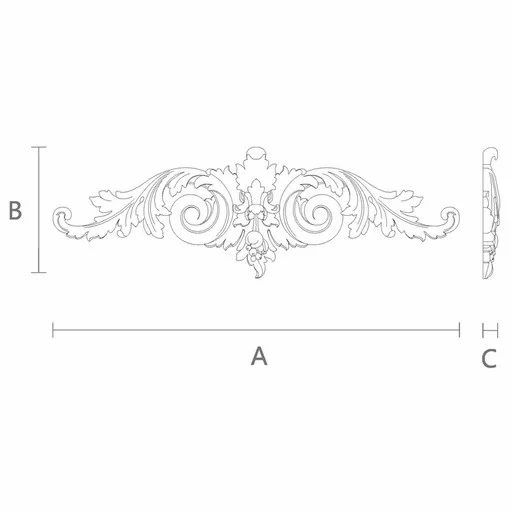 Center onlay with acanthus scrolls