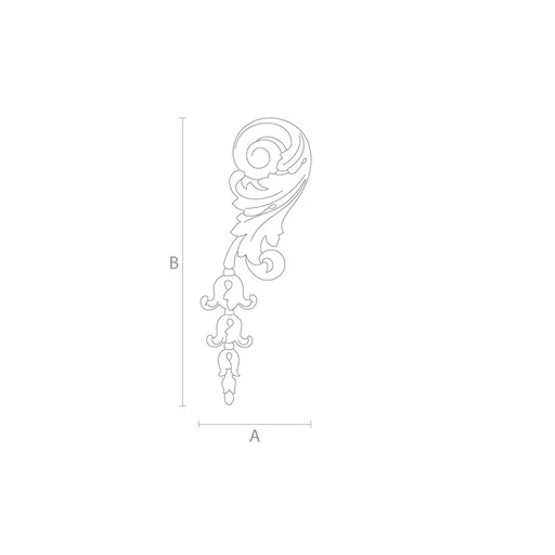 Custom wooden decorative onlay Acanthus with bellflowers, Right