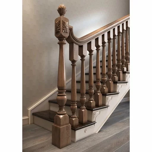 CLASSIC ROUNDED NEWEL POST FROM SOLID WOOD