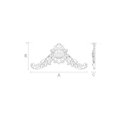 Neoclassical oak decorative acanthus applique