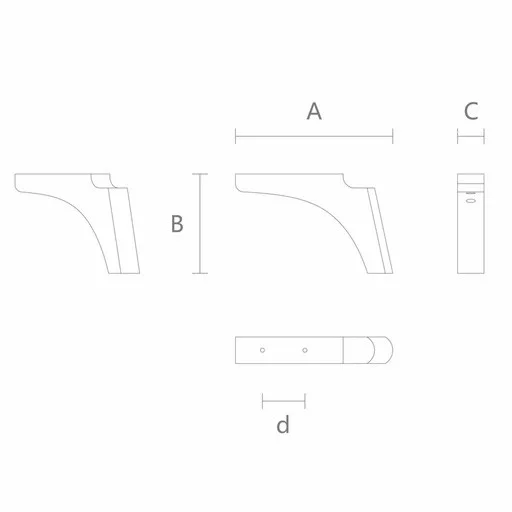 Arched bracket feet for furniture
