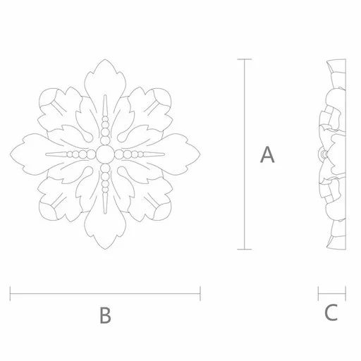 CARVED ROSETTE WITH BEADING AND ACANTHUS LEAVES