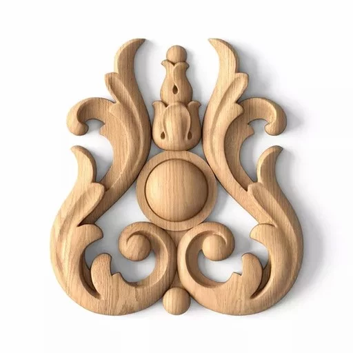 Renaissance carved onlay with a medallion from solid wood