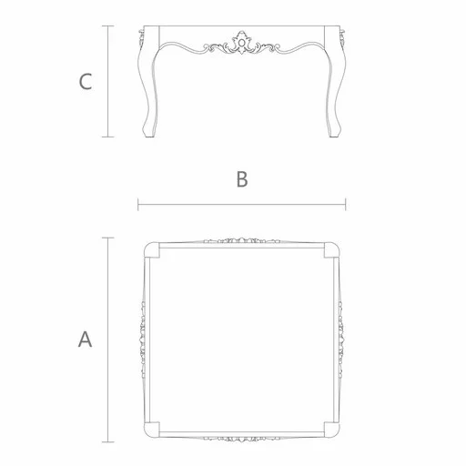 BAROQUE WOODEN COFFEE TABLE WITH CABRIOLE LEGS