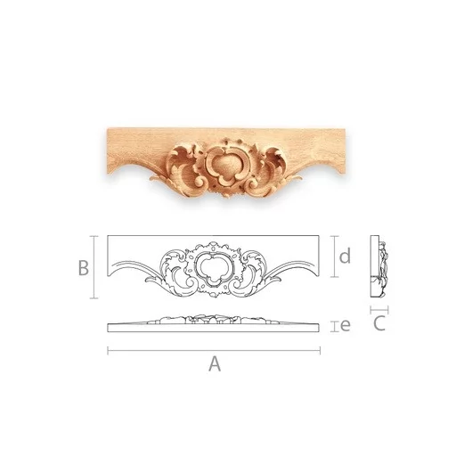 UNPAINTED WOODEN ARCHITRAVE FOR FURNITURE