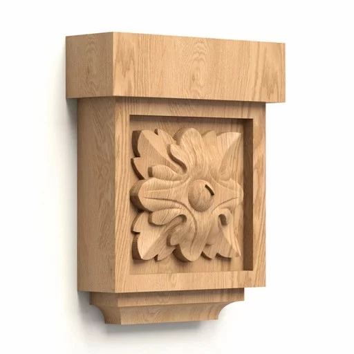 Carved corbels square floral for pilaster