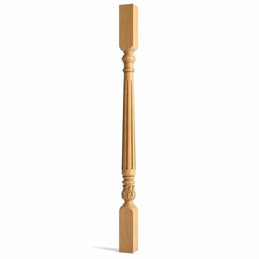 ROUND CLASSIC STYLE OAK FLUTED STAIRCASE BALUSTER