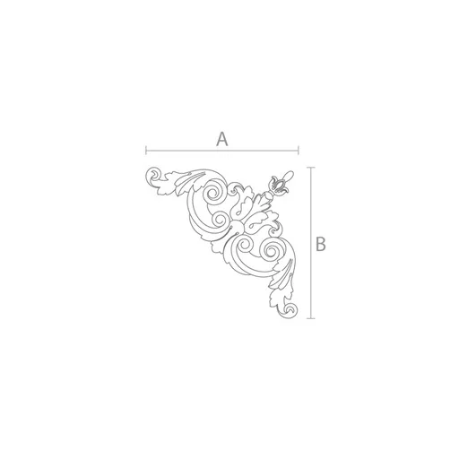 Small hardwood Baroque style corner onlay with acanthus