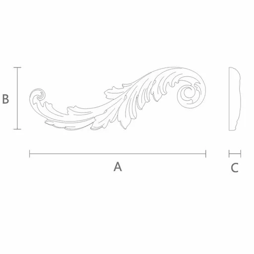 Carved oak Antique acanthus leaf onlays, Left