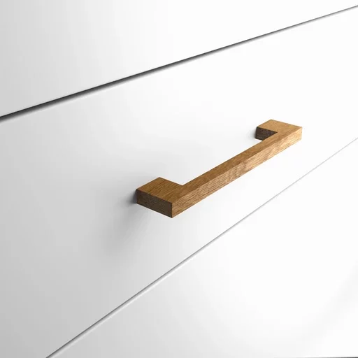 RECTANGULAR WOODEN DRAWER PULLS. (SET OF 4 PC.)