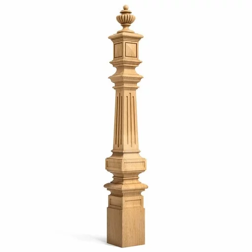 RENAISSANCE STYLE LARGE WOODEN NEWEL POST