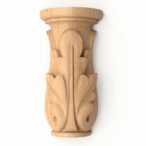 Column tops half-round with acanthus leave from oak