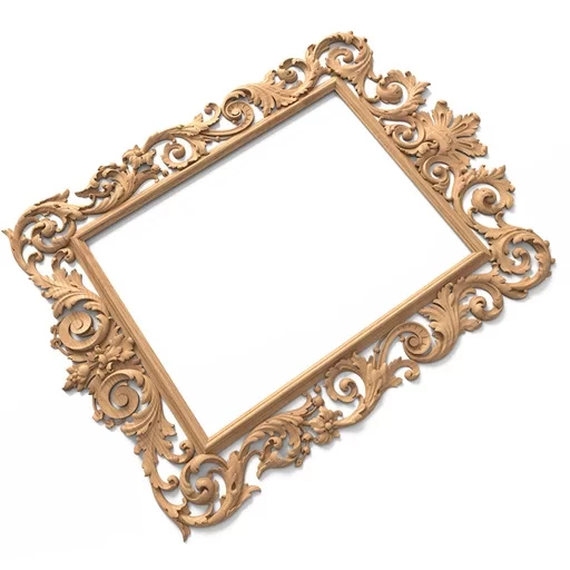 RECTANGULAR WOODEN BAROQUE STYLE FRAME MIRROR