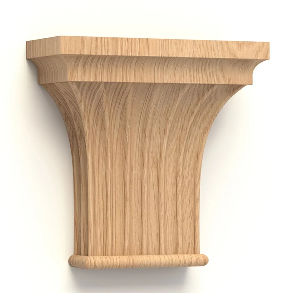 Fluted pilaster caps for interior from solid wood